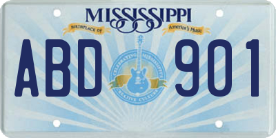 MS license plate ABD901