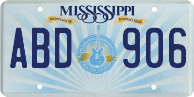 MS license plate ABD906