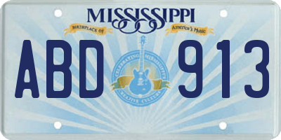 MS license plate ABD913
