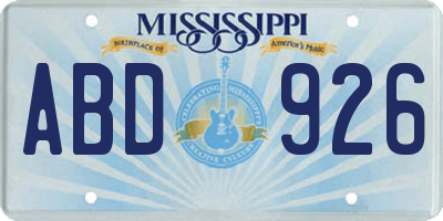 MS license plate ABD926