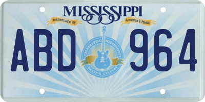 MS license plate ABD964