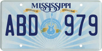 MS license plate ABD979