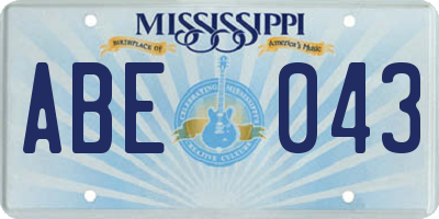 MS license plate ABE043