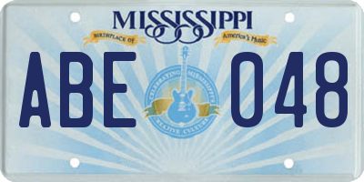 MS license plate ABE048