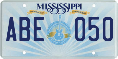MS license plate ABE050