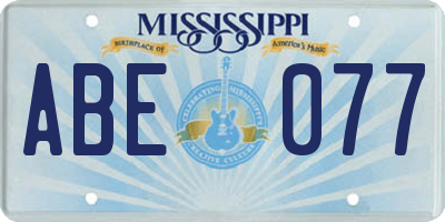 MS license plate ABE077