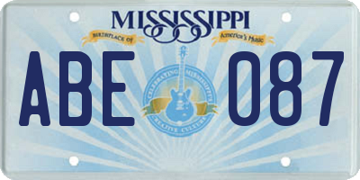 MS license plate ABE087