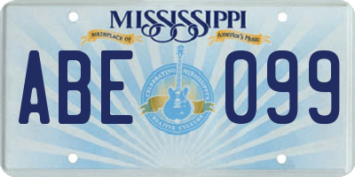 MS license plate ABE099
