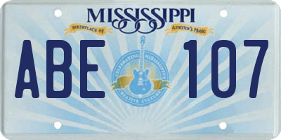 MS license plate ABE107