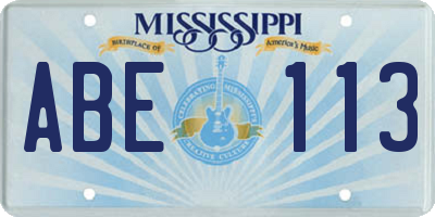 MS license plate ABE113