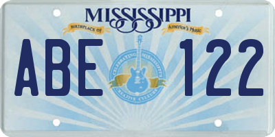 MS license plate ABE122