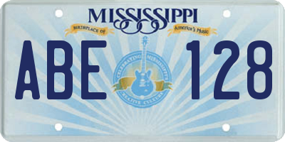 MS license plate ABE128