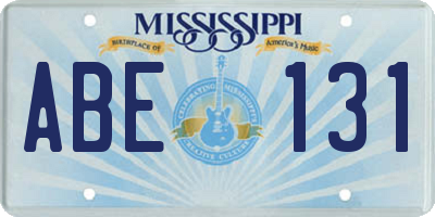 MS license plate ABE131