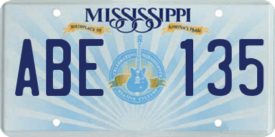 MS license plate ABE135
