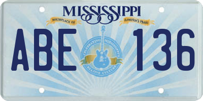 MS license plate ABE136