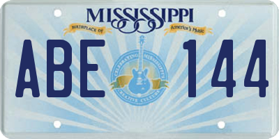 MS license plate ABE144