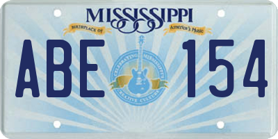 MS license plate ABE154