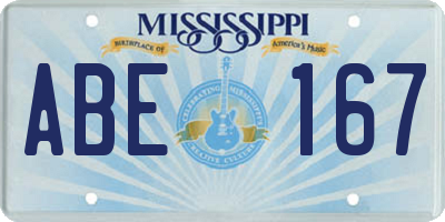 MS license plate ABE167
