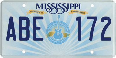 MS license plate ABE172