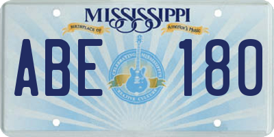 MS license plate ABE180