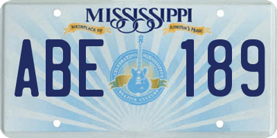 MS license plate ABE189