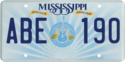 MS license plate ABE190
