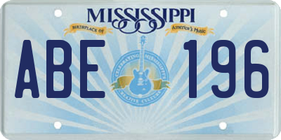 MS license plate ABE196