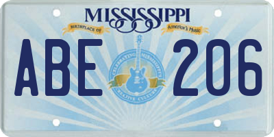 MS license plate ABE206
