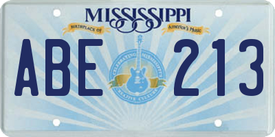 MS license plate ABE213