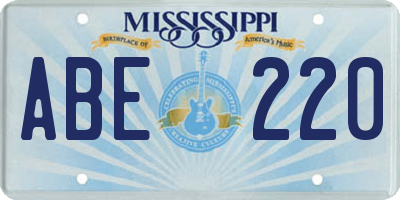 MS license plate ABE220