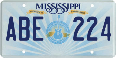 MS license plate ABE224