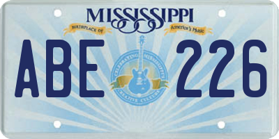 MS license plate ABE226