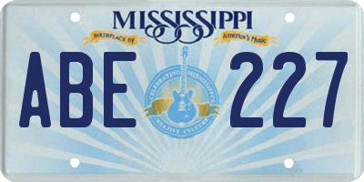 MS license plate ABE227