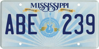 MS license plate ABE239