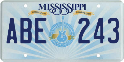 MS license plate ABE243