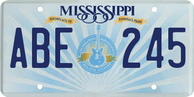 MS license plate ABE245