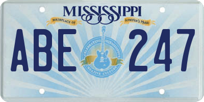 MS license plate ABE247