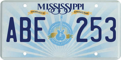 MS license plate ABE253