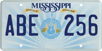 MS license plate ABE256