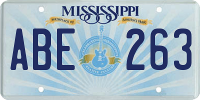 MS license plate ABE263