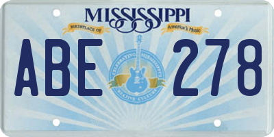 MS license plate ABE278
