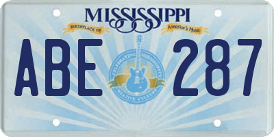 MS license plate ABE287