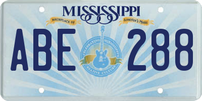 MS license plate ABE288