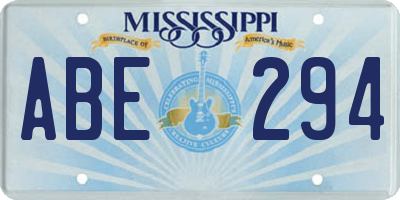 MS license plate ABE294