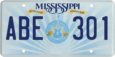MS license plate ABE301