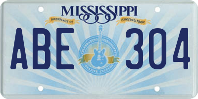 MS license plate ABE304