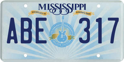 MS license plate ABE317