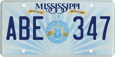 MS license plate ABE347
