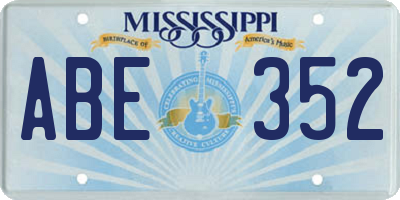 MS license plate ABE352