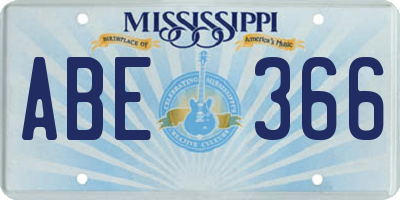 MS license plate ABE366